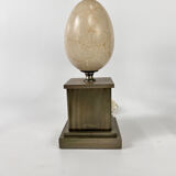 Set of 2 french marble and steel lamps 1970s