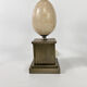 Set of 2 french marble and steel lamps 1970s