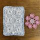 Set of 2 vintage crochet coasters - white, pink and blue