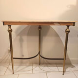 Baroque console old midcentury marble and gold metal