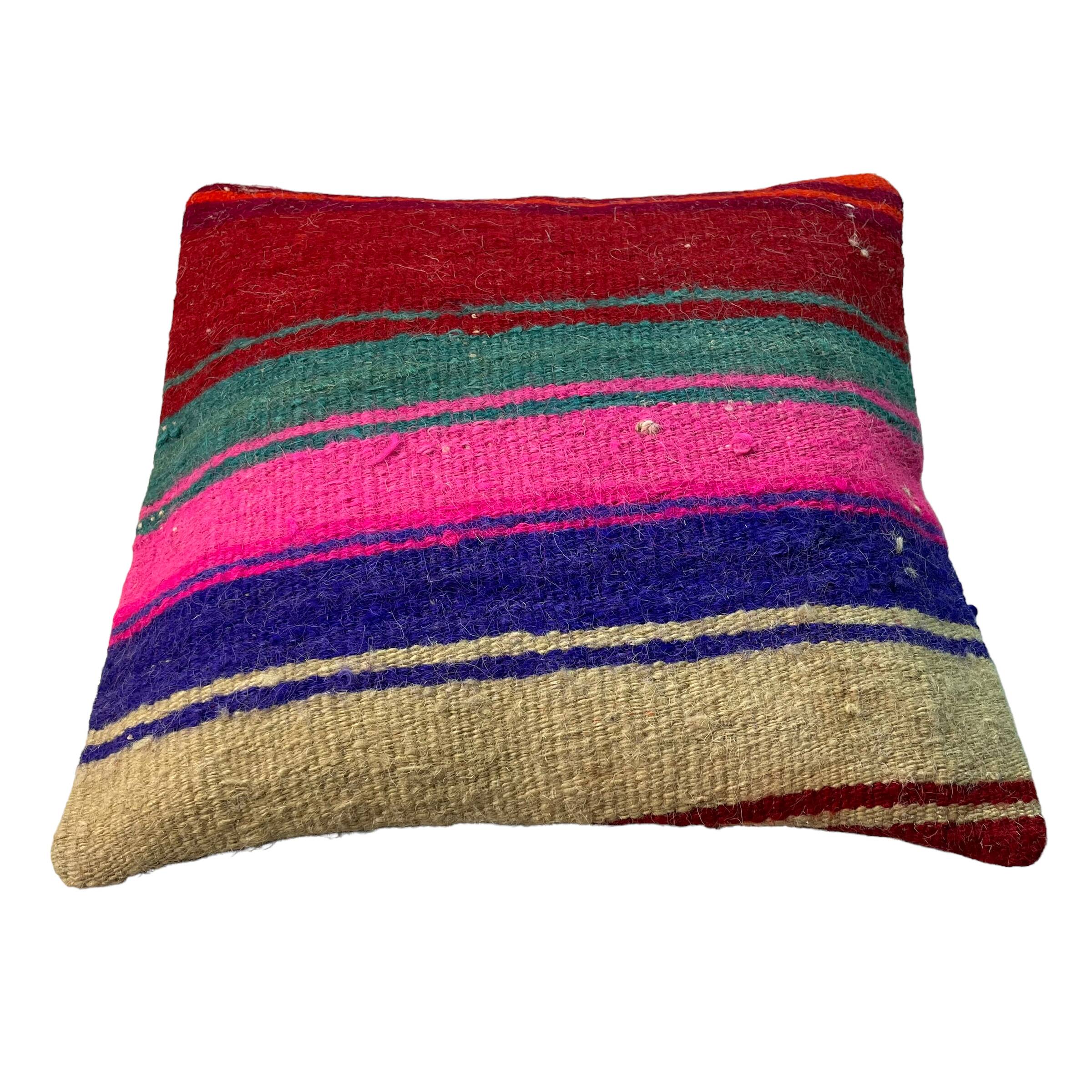 Vintage turkish kilim cushion cover , 40 x 40 cm