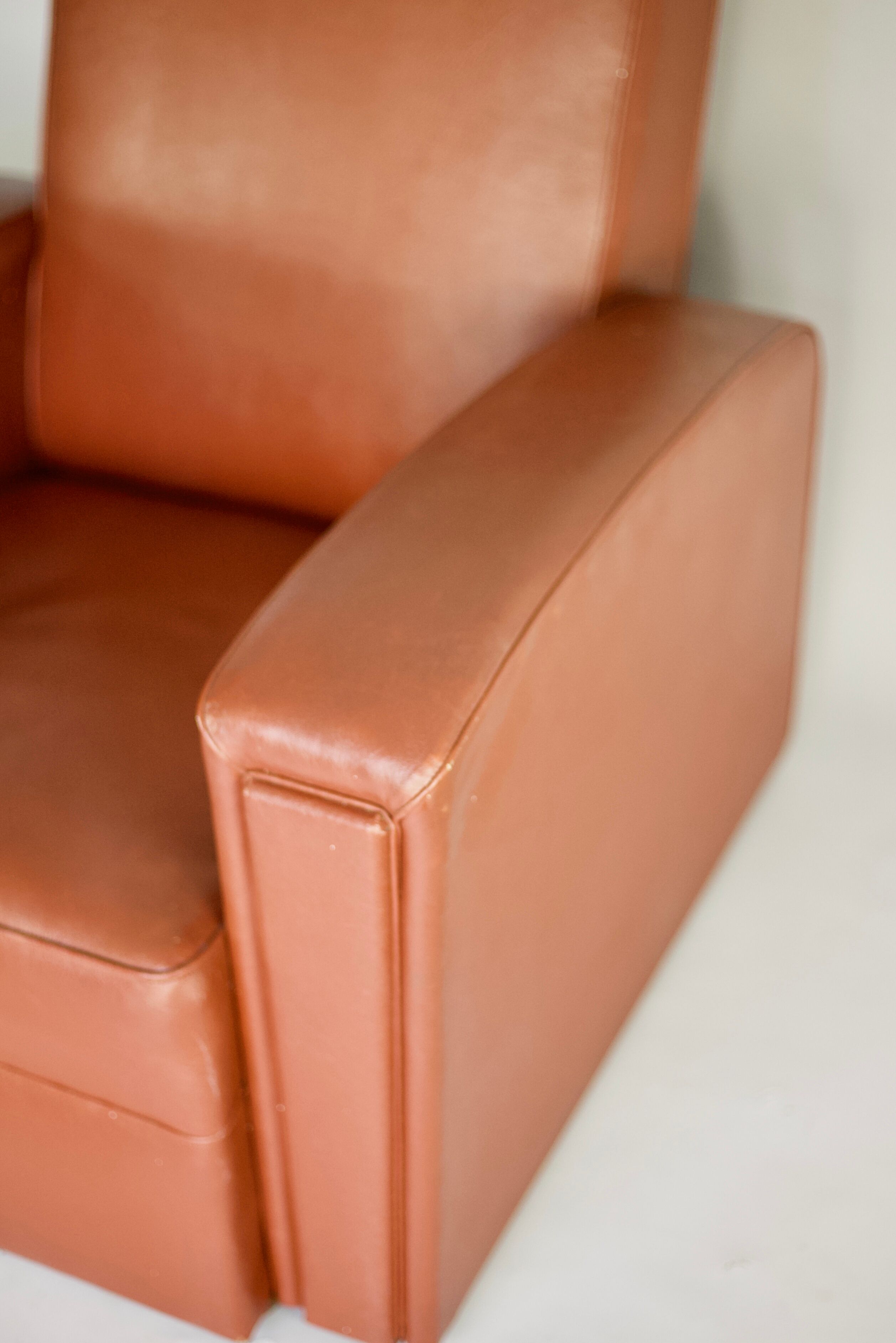 Armchair edited by Airborne, faux leather, France, circa 1950