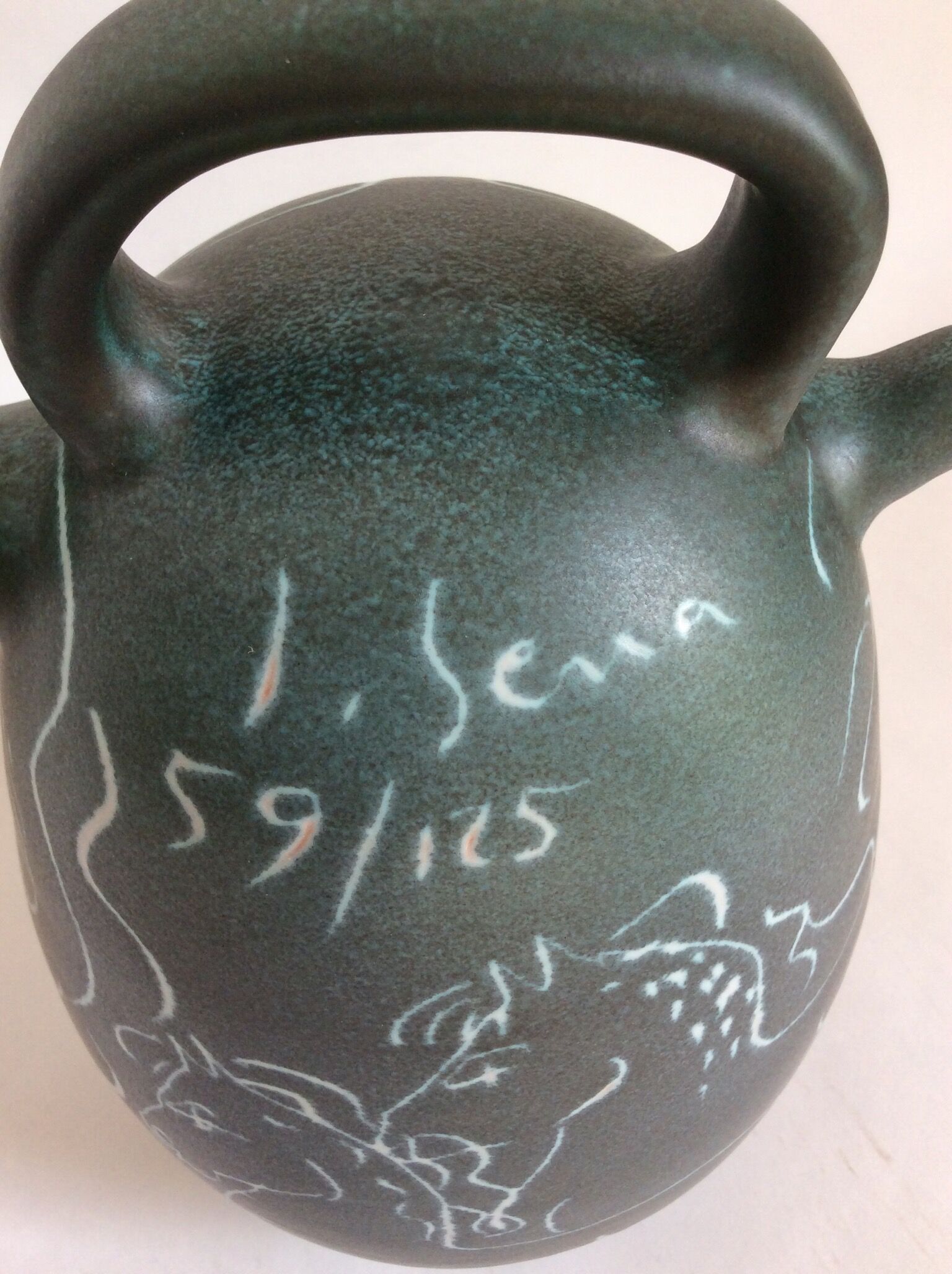 Ceramic jug by J. Serra, Spain 70s