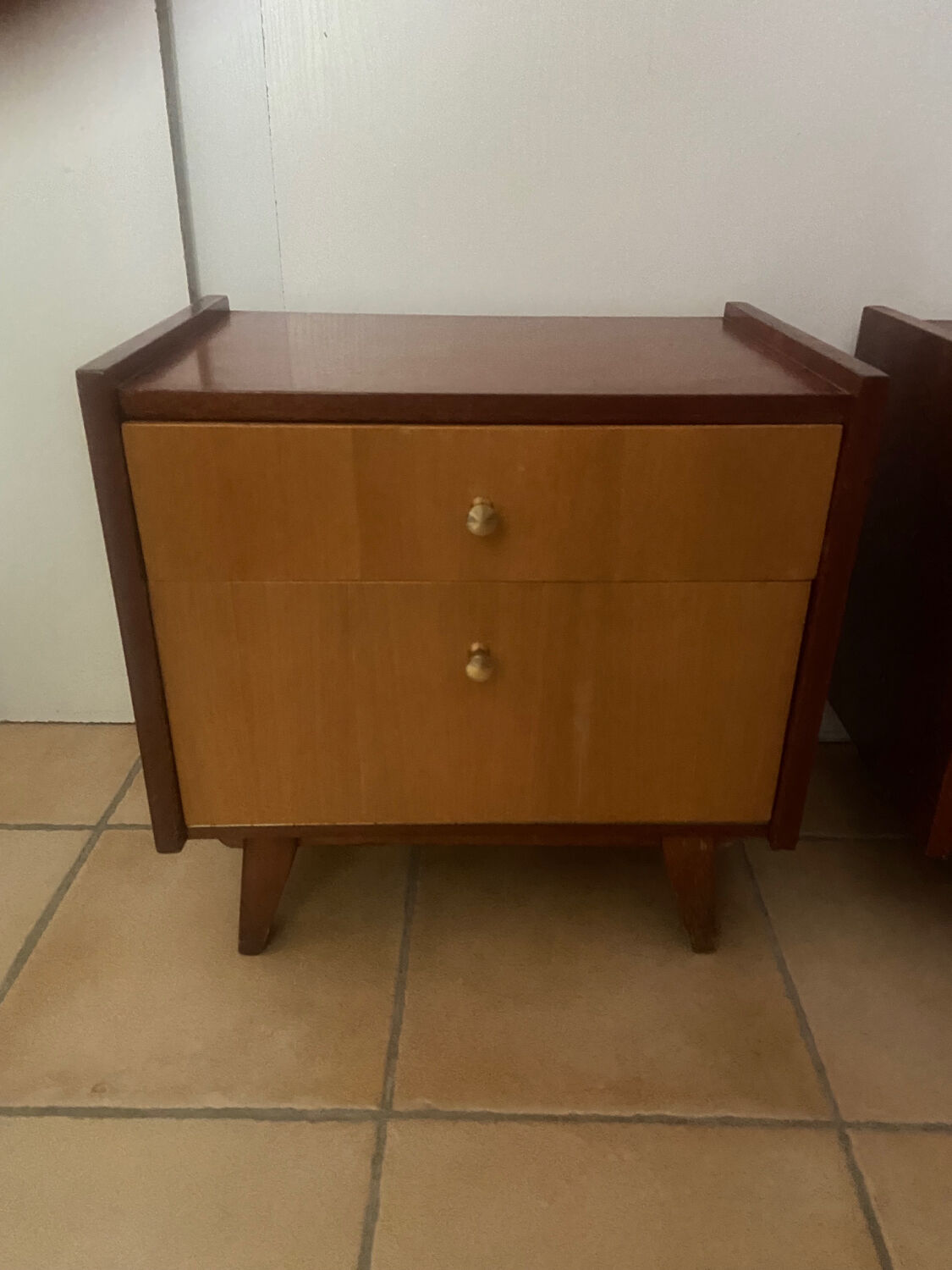 Pair of vintage bedside tables 50s