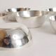 Silver-plated metal cups, ice cream or sorbet cups