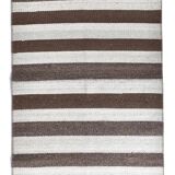 Brown beige kilim carpet, Runner kilim rug, vintage kilim natural 64x154