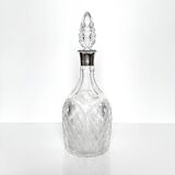 English carafe in crystal and silver