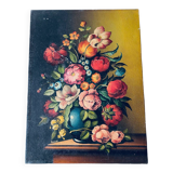 Oil on canvas bouquet of flowers signed Anceschi