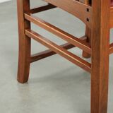 Art Nouveau design dining chair/side chair with red fabric upholstery