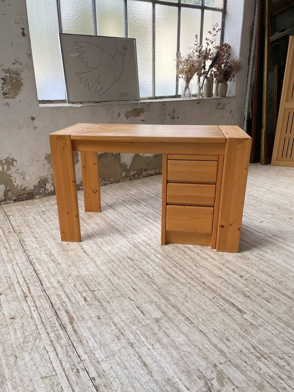 1970s pine desk