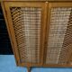Vintage retro 1960s rattan and wood cabinet with desk section