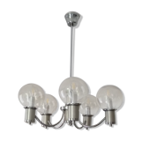 Glass and metal pendant light 1970