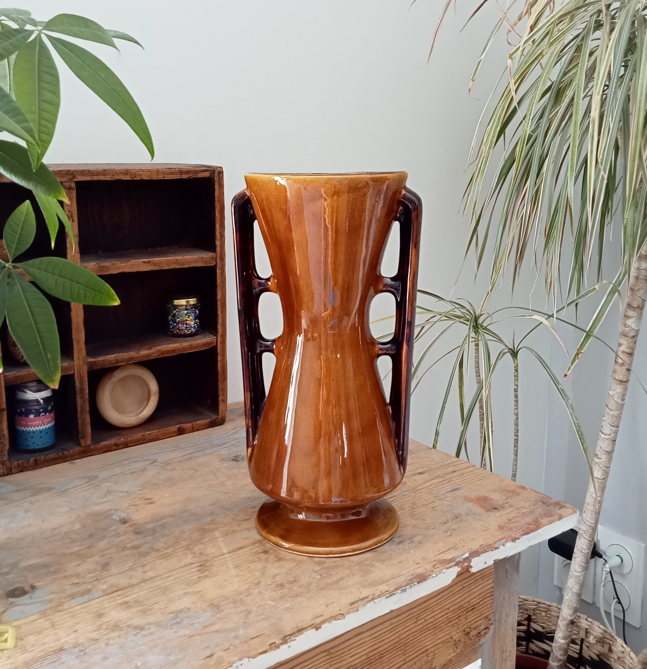 Vintage ceramic amphora vase