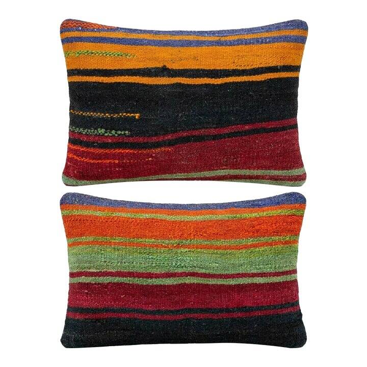 Set of 2 vintage kilim cushion covers 36x51 cm