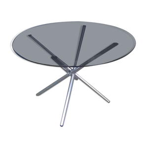 Table ronde vintage pied chromé