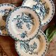 Set of 8 antique deep plates in ironstone, Chardons de Gien