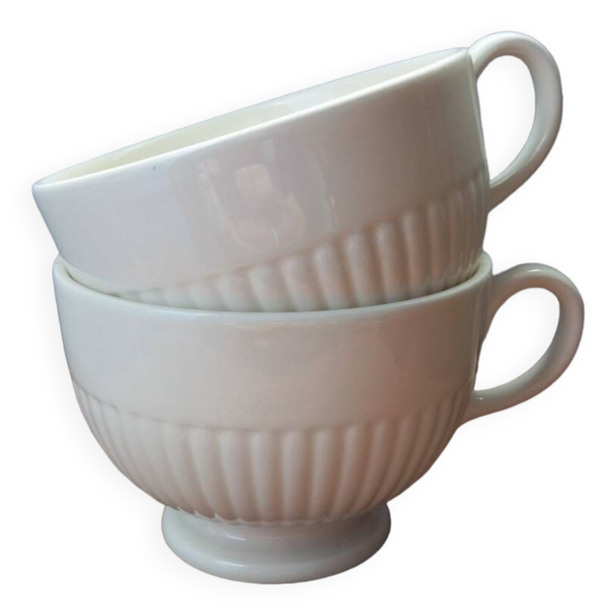 Duo of cream colored lunch cups from Wegdwood - England