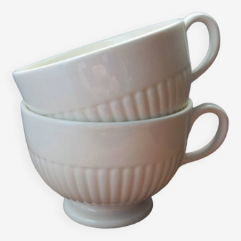 Duo of cream colored lunch cups from Wegdwood - England