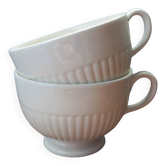Duo de tasses déjeuner couleur crème de Wegdwood - England