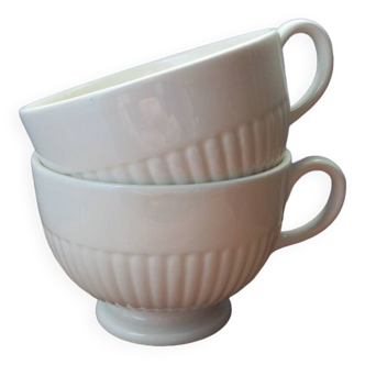 Duo of cream colored lunch cups from Wegdwood - England