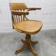 Scandinavian 1960s curved wood swivel office chair