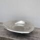 Plat pieds boules art déco métal argenté