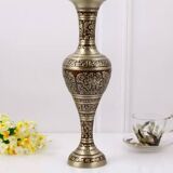 Large European Vintage Metal Vase - Decorative Bronze Tabletop Display