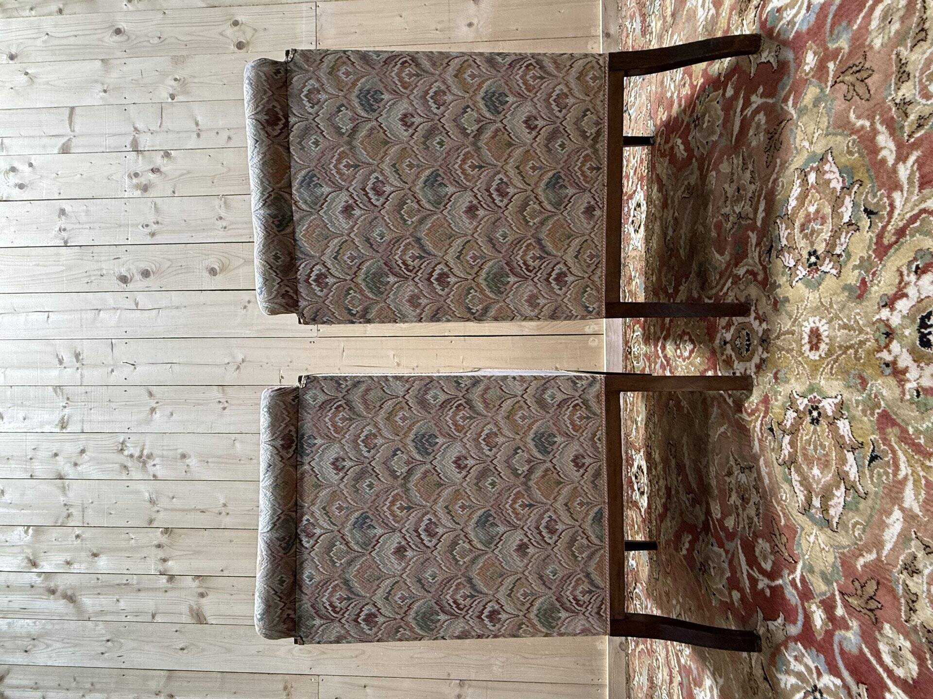 Pair of English / Art Deco style wingback armchairs