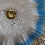 Baladeuse en verre vintage drapée bleu
