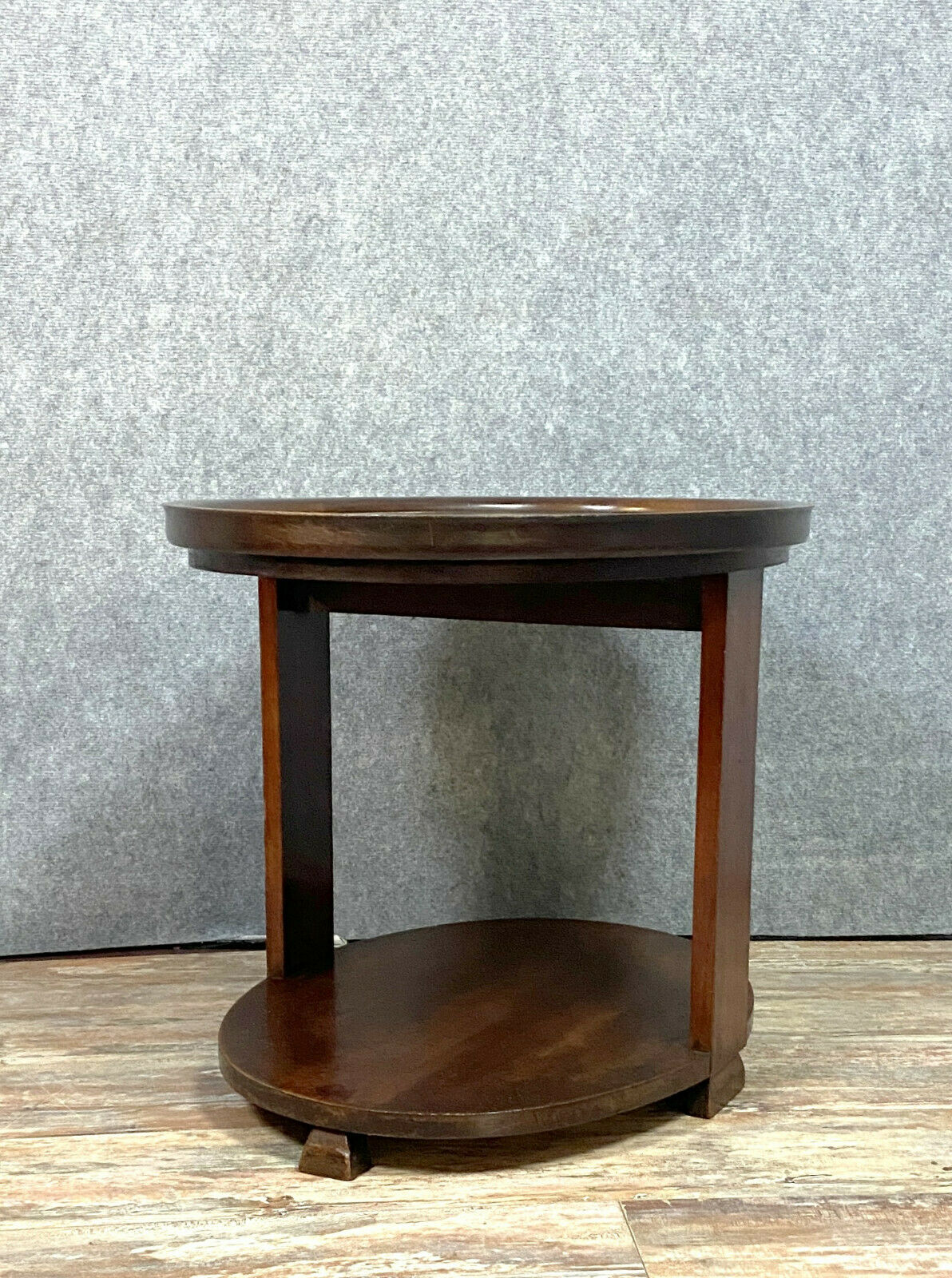 Art Deco-era flying table in mahogany and bramble around 1925