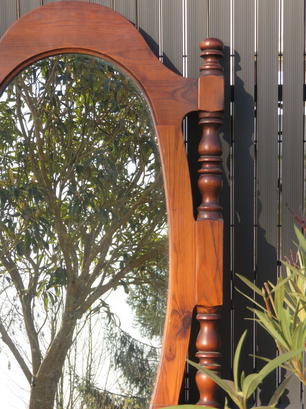 Wooden mirror oval 120x70cm