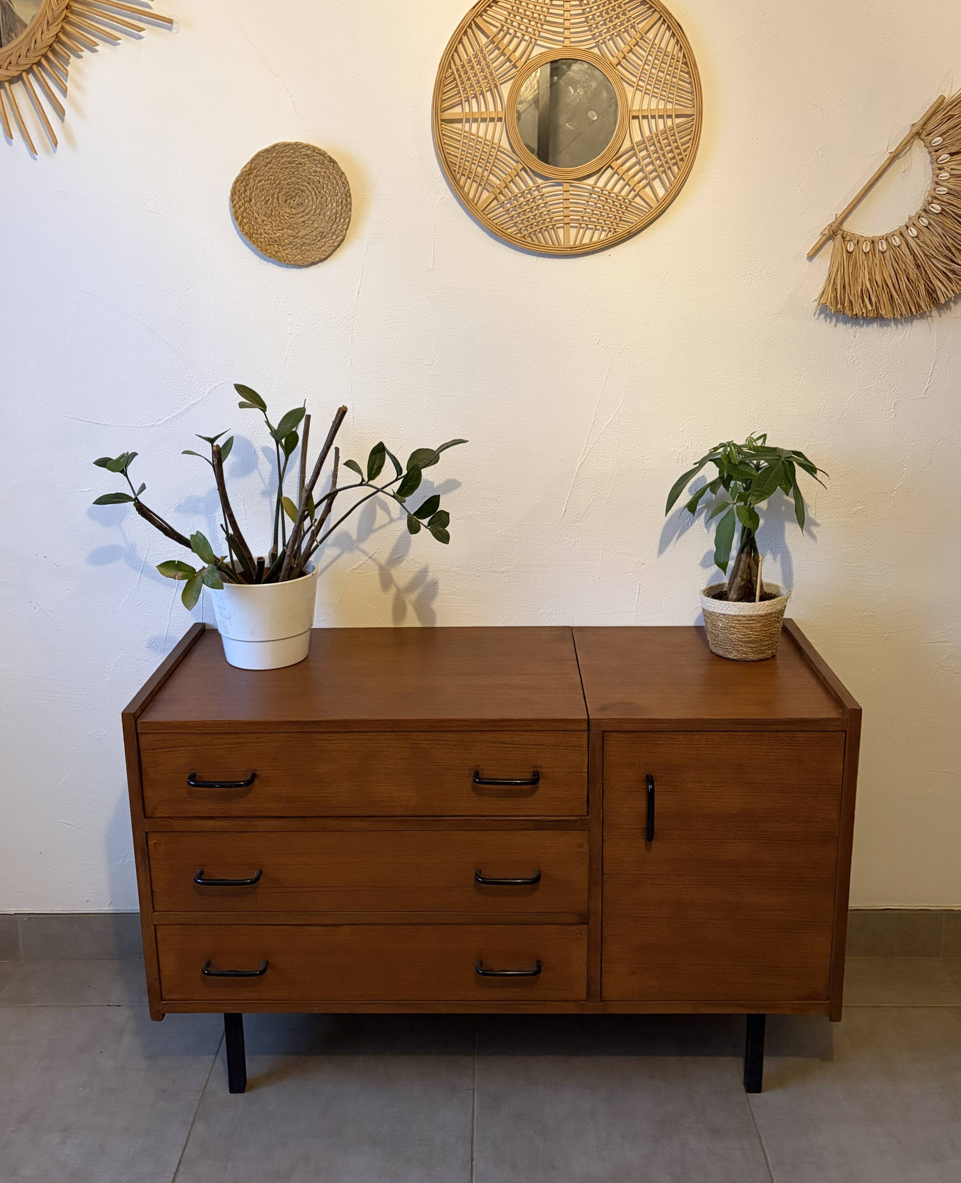 Scandinavian teak dresser/vanity from the 1960s.
