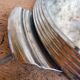 Large round Art Deco mirror tray