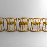 Funky set of five 60s bamboo chairs
