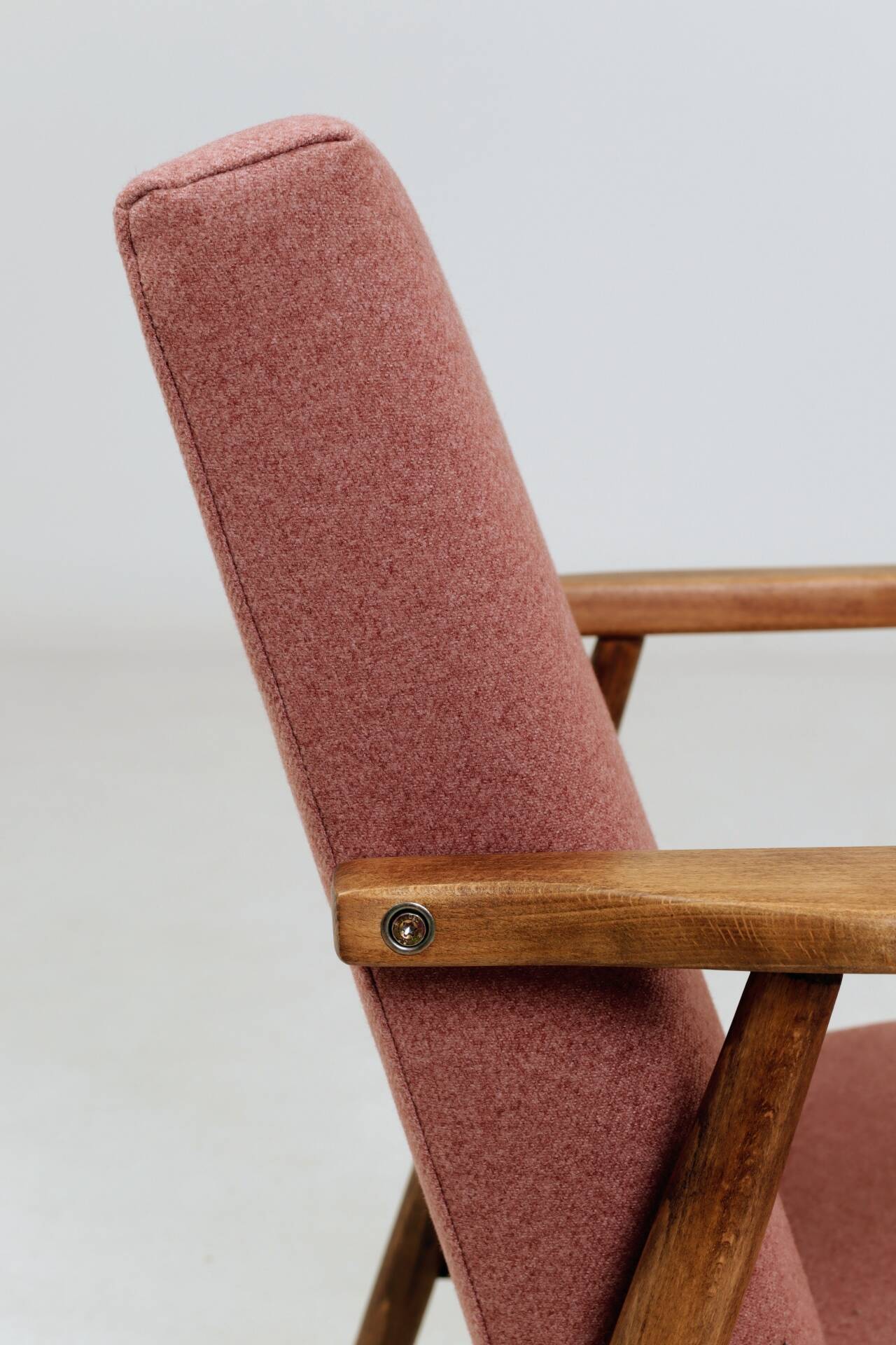 Paire de fauteuils vintage rose poudré 1970 moderne scandinave 