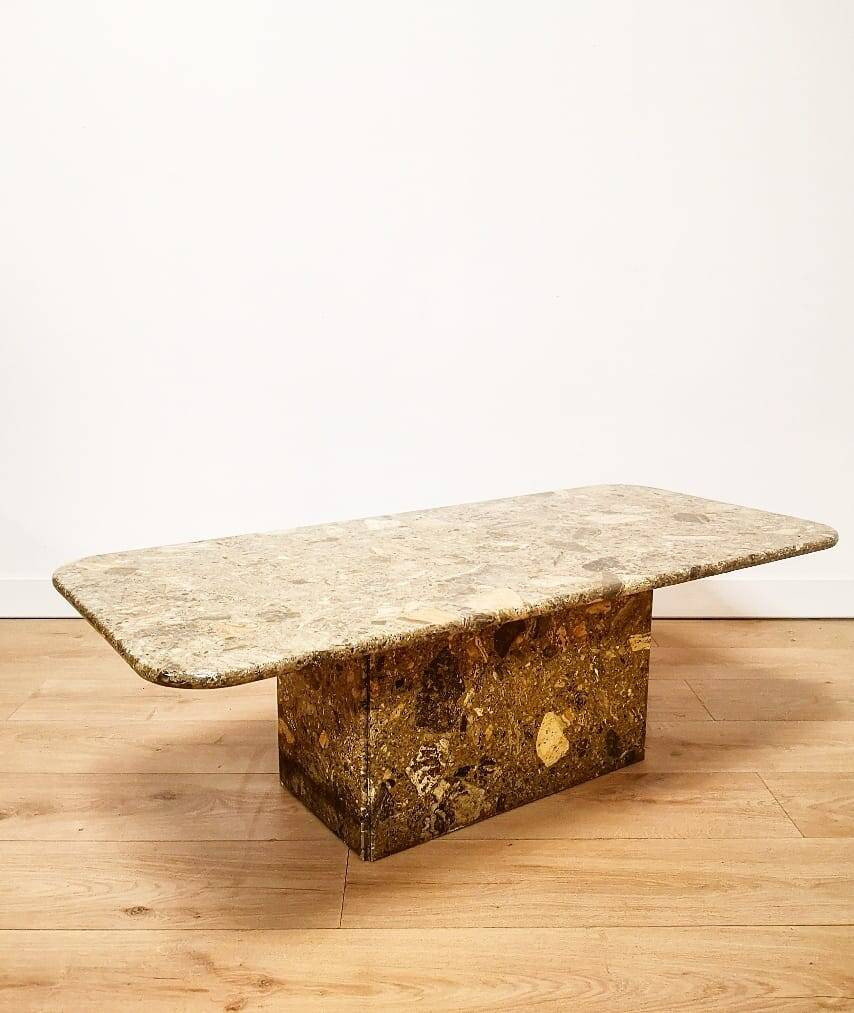 Gray/khaki marble coffee table