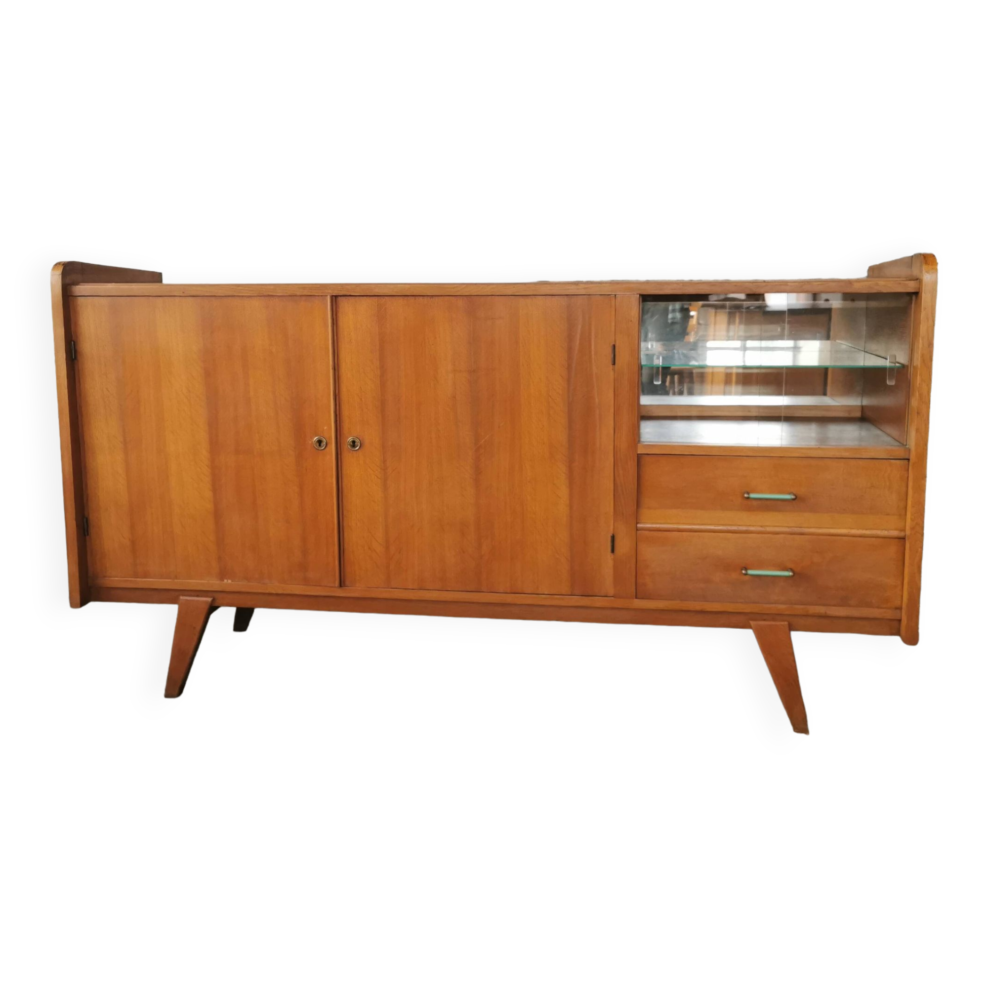 Large vintage sideboard 1950 compass feet