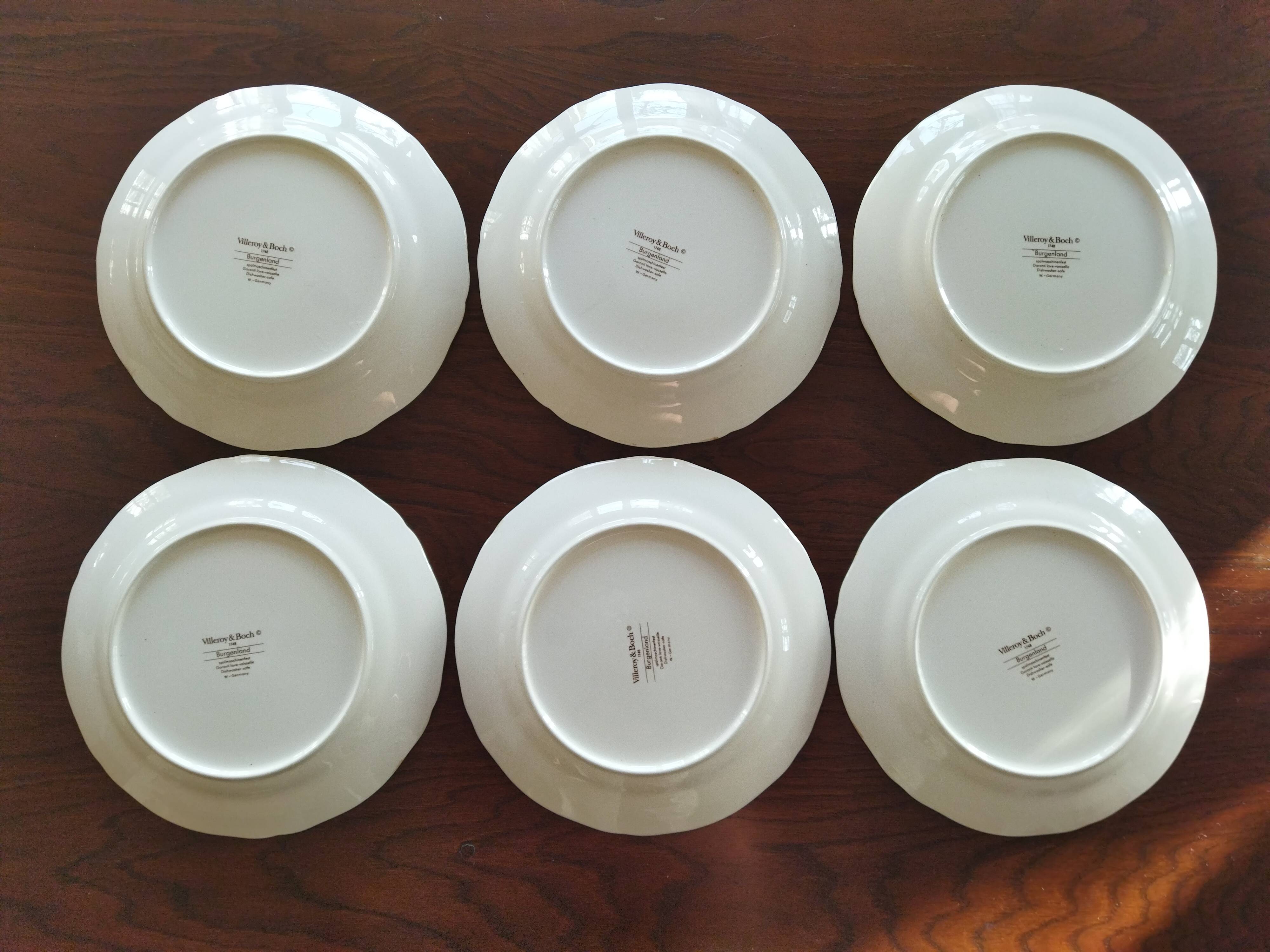 6 flat plates Burgenland blue Villeroy & Boch