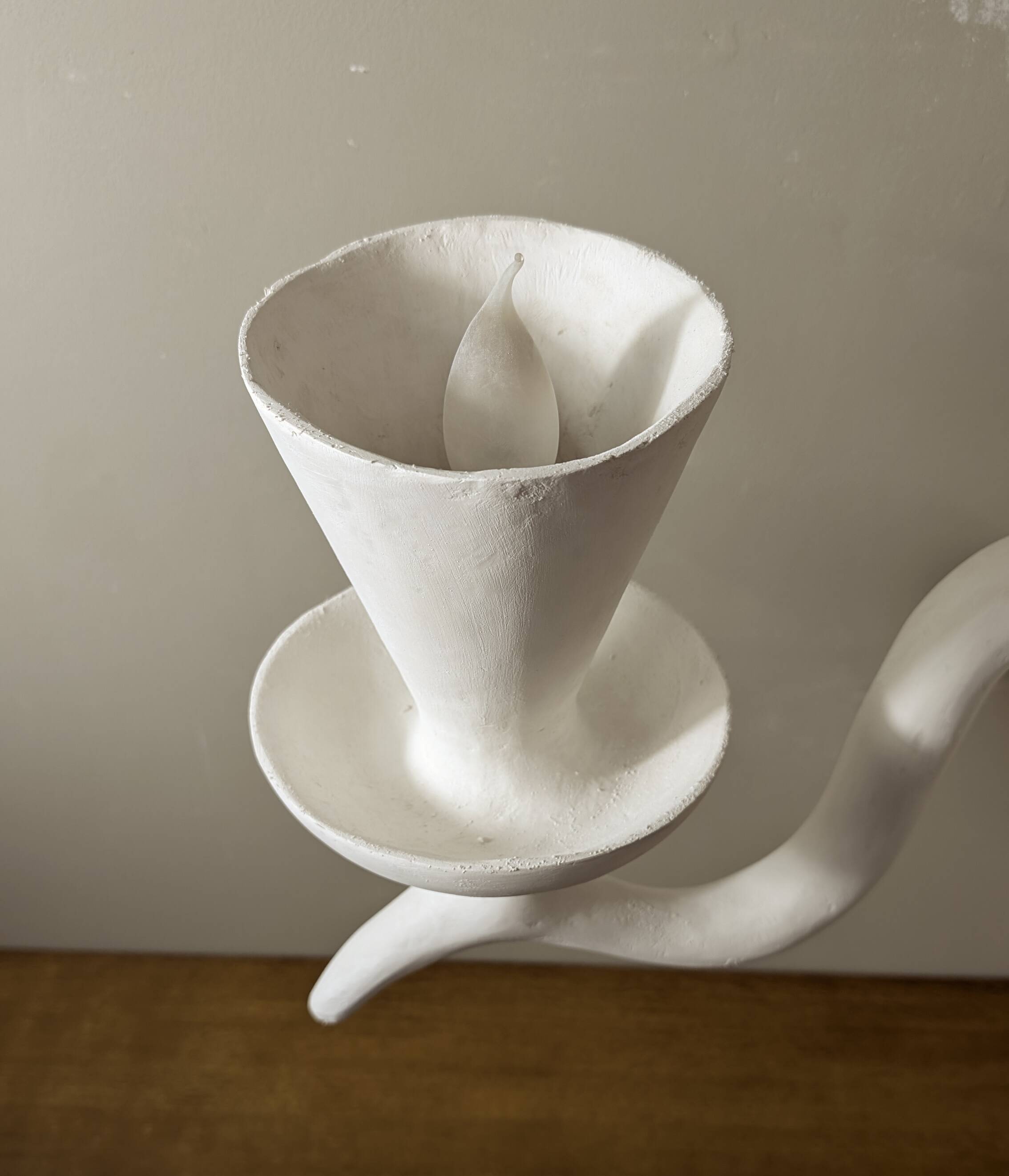 Lampe sculpture en plâtre