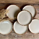 6 stoneware dessert plates