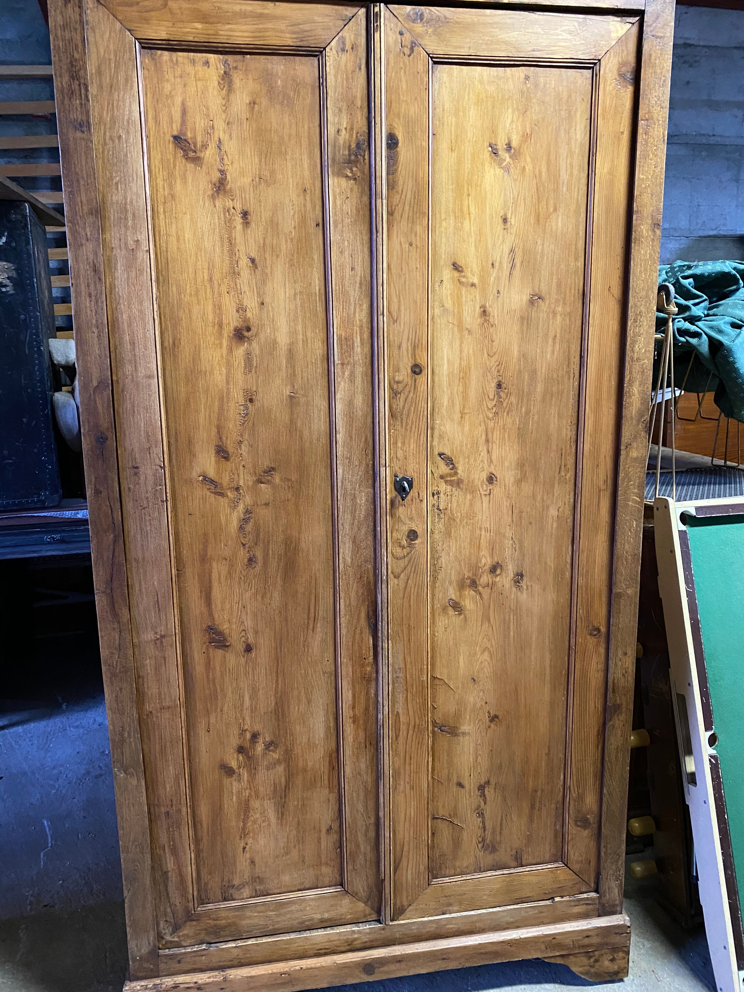 Large old pine cabinet
