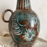 Handmade ceramic vase by Mongolfier, signed Yvon Roy, 1960