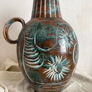 Vase en céramique fait main Mongolfier, signé Yvon Roy 1960