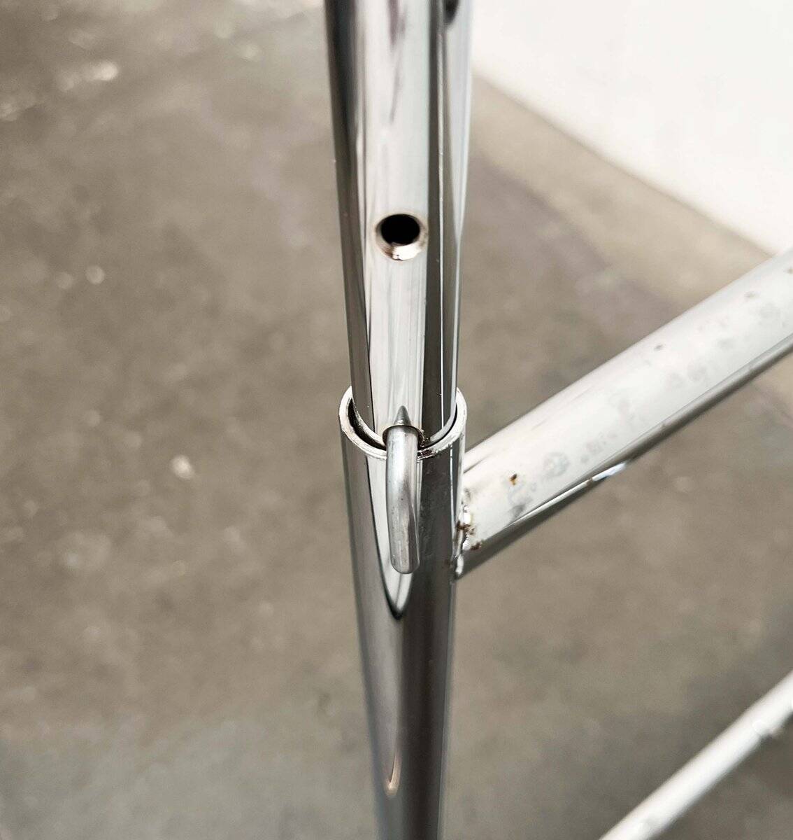 Minimalist chrome table for office or dining room by Egon Eiermann for Wieland.