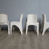 4 chairs and table vintage Gilac 1970s