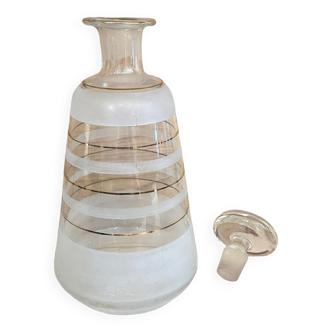 Frosted glass carafe with gold edging - 344.037