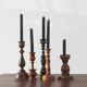 Scandinavian Wooden Candleholders, Set of 5