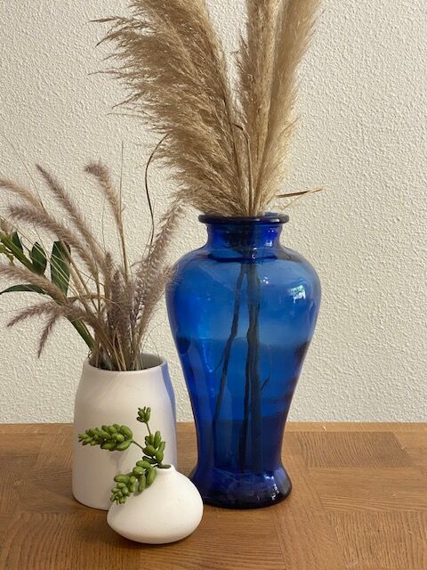 Blue glass vase