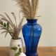 Blue glass vase