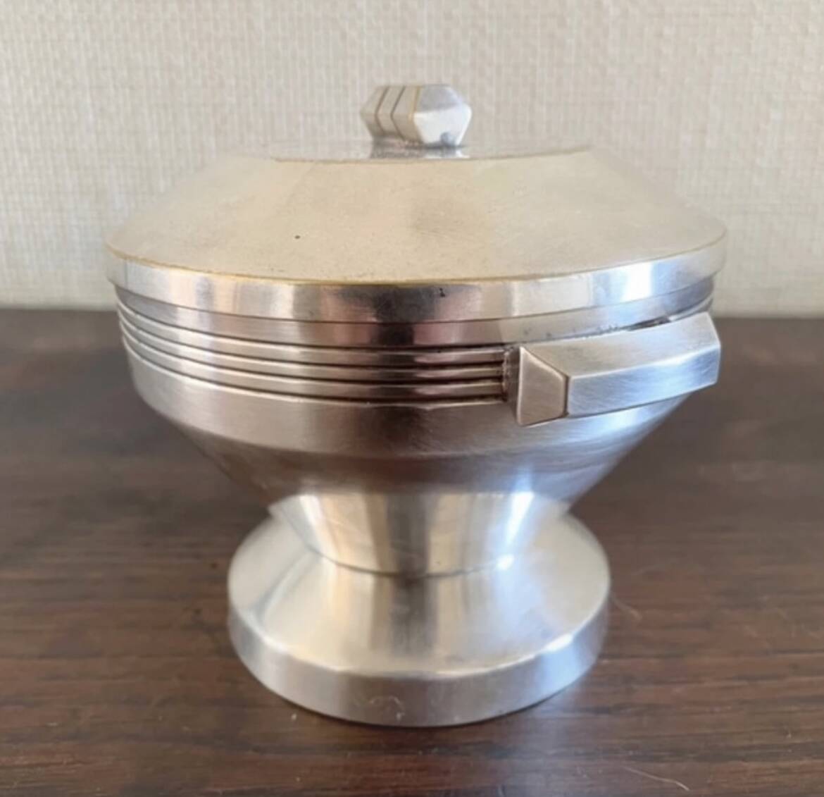 Art Deco silver-plated sugar bowl and sweet jar